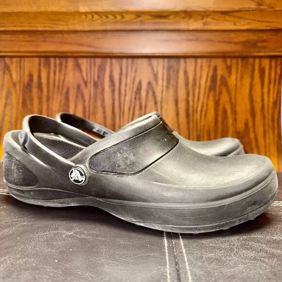 CROCS Women's Black Rubber Clogs - Size 8 - Great Condition - Picture 4 of 8